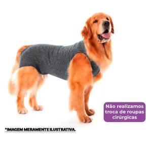 Roupa Pós-Cirúrgica Pet Gaby Suplex Cinza Mescla - Tam.05