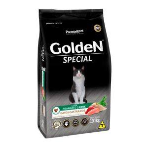 Ração Golden Special Gatos Adultos Castrados Frango e Carne 10,1kg
