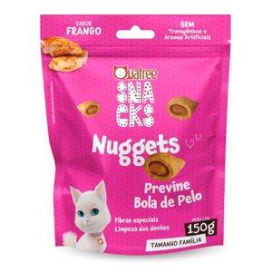 Snack Quatree Nuggets Para Gatos Previne Bola de Pelo Sabor Frango 150g