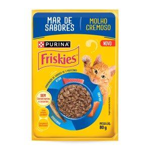 Ração Úmida Friskies Sachê Para Gatos Adultos Mar de Sabores 80g